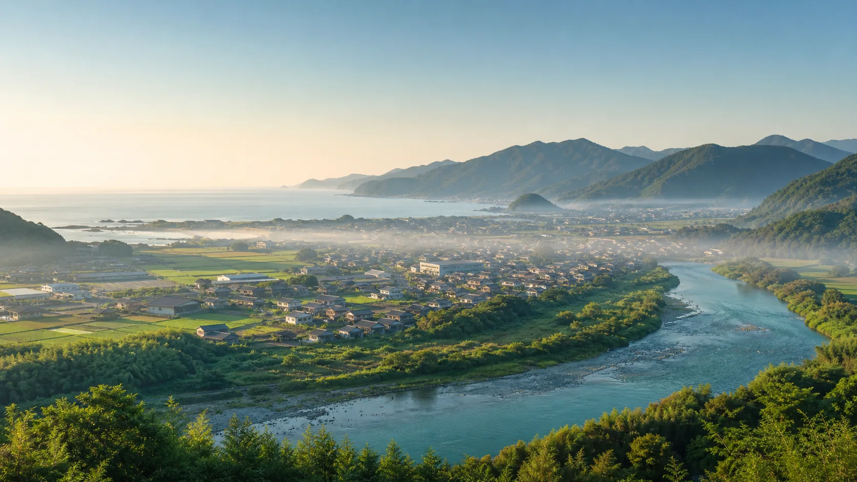 紀宝町の自然とまちの風景