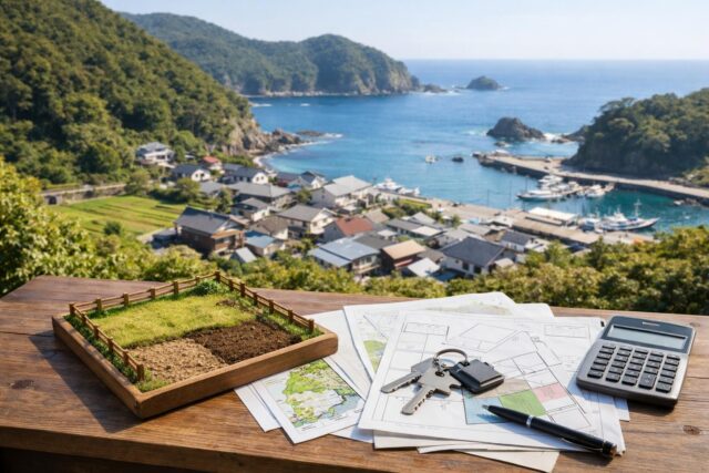 太地町の土地売却・購入ガイド｜太地 土地の相場と注意点の内容を表す写真風アイキャッチ画像