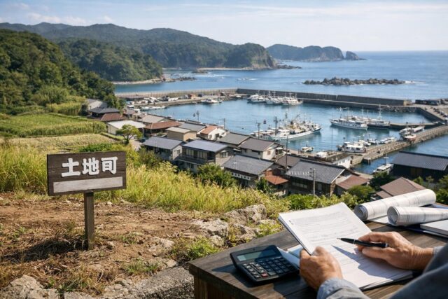 太地町の土地売買ガイド｜太地 土地の相場と注意点の内容を表す写真風アイキャッチ画像
