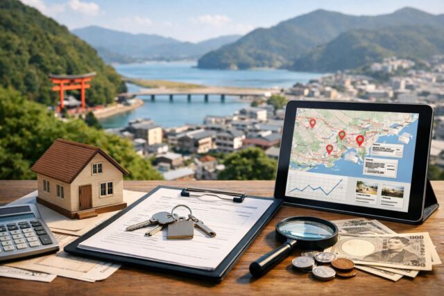 新宮市の不動産売却ガイド｜流れ・費用・期間がわかるの内容を表す写真風アイキャッチ画像