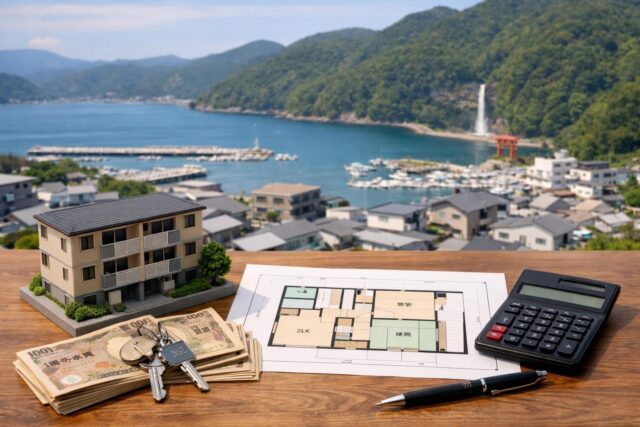 那智勝浦町の賃貸物件相場と探し方｜那智勝浦 賃貸の内容を表す写真風アイキャッチ画像