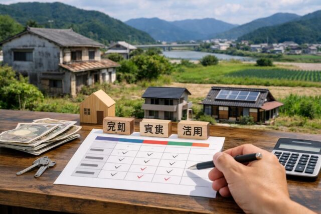 紀宝町の不動産は売る・貸す・活用どれが得？3択比較の内容を表す写真風アイキャッチ画像